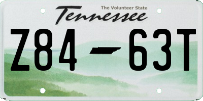 TN license plate Z8463T