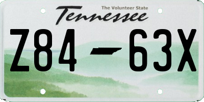 TN license plate Z8463X