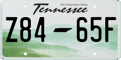 TN license plate Z8465F