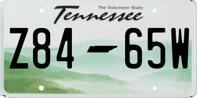 TN license plate Z8465W