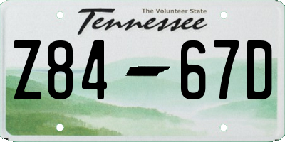 TN license plate Z8467D