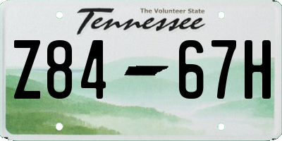 TN license plate Z8467H