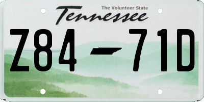 TN license plate Z8471D