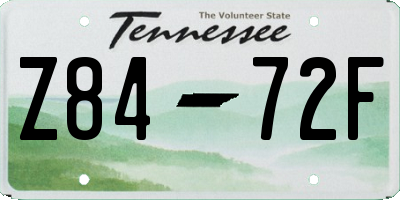 TN license plate Z8472F