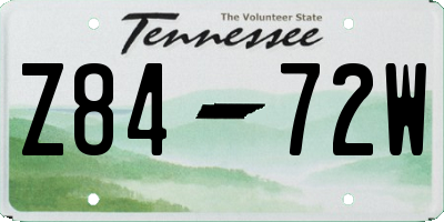 TN license plate Z8472W