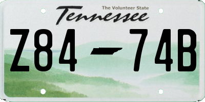 TN license plate Z8474B