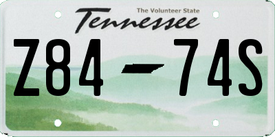 TN license plate Z8474S