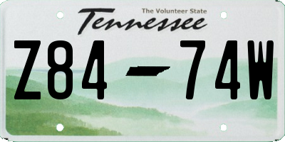 TN license plate Z8474W