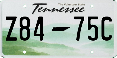 TN license plate Z8475C