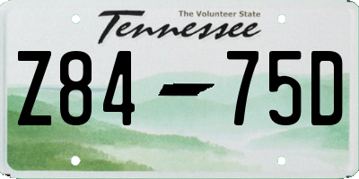 TN license plate Z8475D