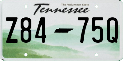 TN license plate Z8475Q