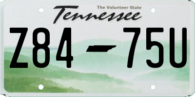 TN license plate Z8475U