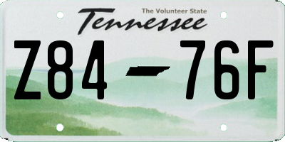 TN license plate Z8476F