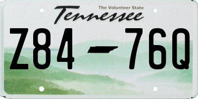 TN license plate Z8476Q