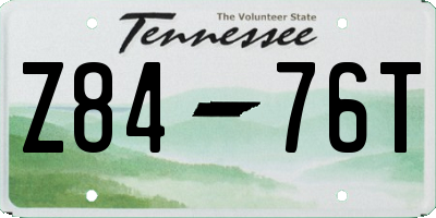 TN license plate Z8476T