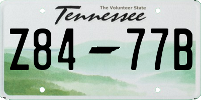 TN license plate Z8477B