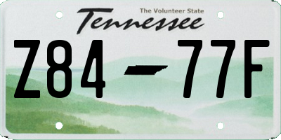 TN license plate Z8477F