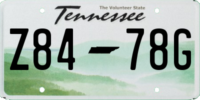 TN license plate Z8478G