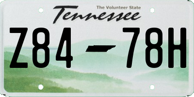 TN license plate Z8478H