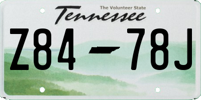 TN license plate Z8478J