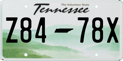 TN license plate Z8478X