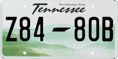 TN license plate Z8480B