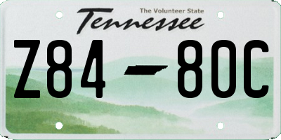 TN license plate Z8480C