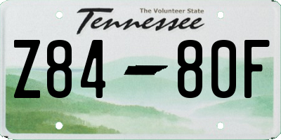 TN license plate Z8480F