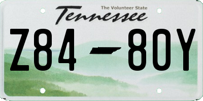 TN license plate Z8480Y