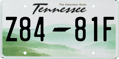 TN license plate Z8481F