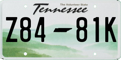 TN license plate Z8481K