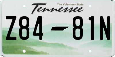 TN license plate Z8481N