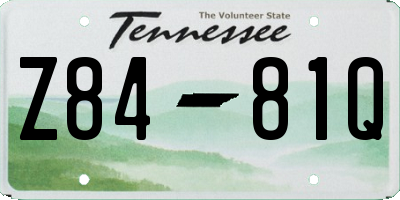 TN license plate Z8481Q