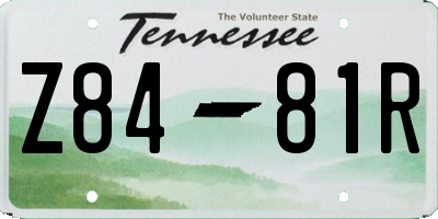 TN license plate Z8481R