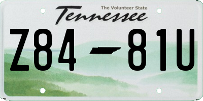 TN license plate Z8481U