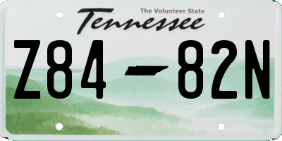 TN license plate Z8482N