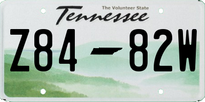 TN license plate Z8482W