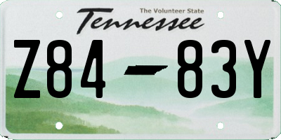 TN license plate Z8483Y