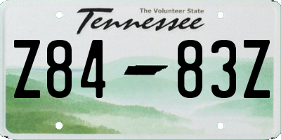 TN license plate Z8483Z