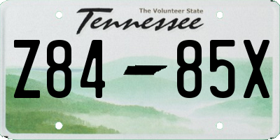 TN license plate Z8485X