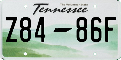 TN license plate Z8486F