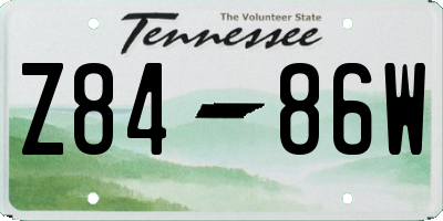 TN license plate Z8486W