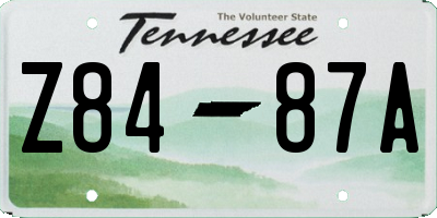 TN license plate Z8487A