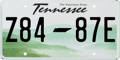 TN license plate Z8487E