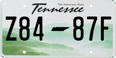 TN license plate Z8487F