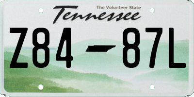 TN license plate Z8487L