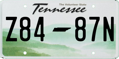 TN license plate Z8487N