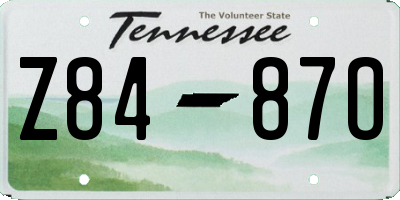 TN license plate Z8487O