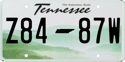 TN license plate Z8487W