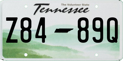 TN license plate Z8489Q